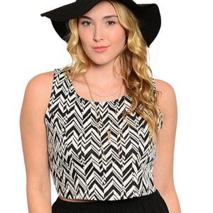 TOTO Ladies Crop Top Herringbone Sleeveless Size XL **NEW WITHOUT TAGS**